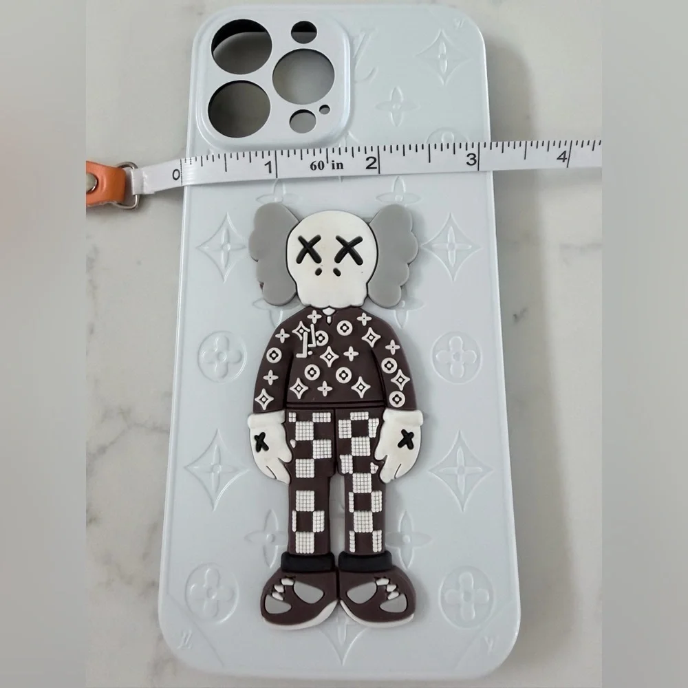 iPhone 13 Pro Max Designer White and Brown Phone Case